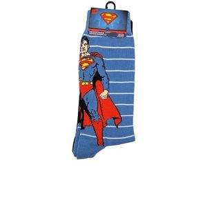 DC Comics Superman Novelty 2 Pair Sock Shoe Size 6-12 New